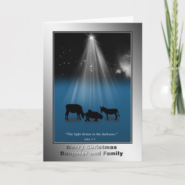 Natal, Filha e Família, Religioso, Cartão (Frente)