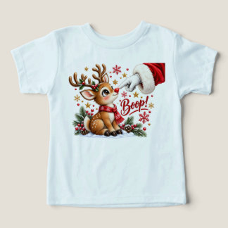 Natal fofo Papai Noel e Boop no Nariz da Rena Nata