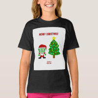 Natal FrankenQueijos Meninas Negras Camisa Básica