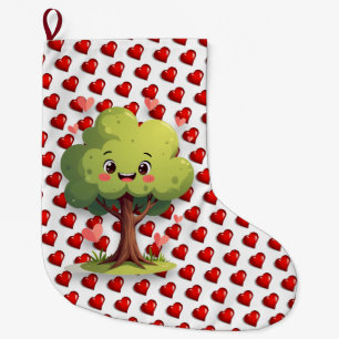 Natal Grande Meia de Natal, Árvore Corações Vermelhos Amor