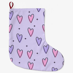 Natal Grande Meia de Natal, Corações Rosa Roxo Amor