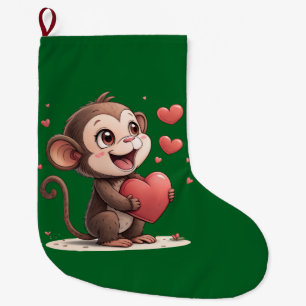 Natal Grande Meia de Natal, Macaco Corações Vermelhos Amor