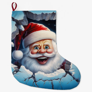 Natal Grande Meia de Natal, Papai Noel Vintage Neve