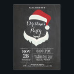 Natal Holiady Convite de festas Papai Noel<br><div class="desc">Convite para Festas de Natal. Convite para Festa de Férias de Natal Jante. Fusoras Florais de Natal,  Wreath. Papai Noel. Fundo Chalkboard. Para mais personalização,  clique no botão "Personalizar" e use nossa ferramenta de design para modificar este modelo.</div>