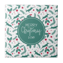 Natal Holly e veado Típica de Natal Feliz