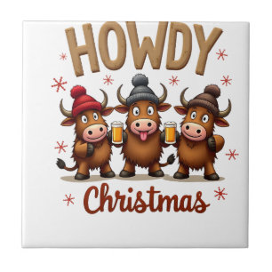 Natal Howdy Vaca Highland Divertida Presente Vaca