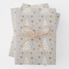 Natal Ilustrado Branco Dourado Elegante Simples