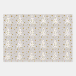 Natal Ilustrado Branco Dourado Elegante Simples