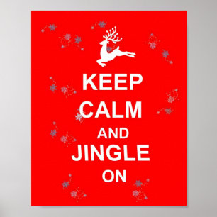 Natal Mantenha Calma e Jingle no Poster Decor