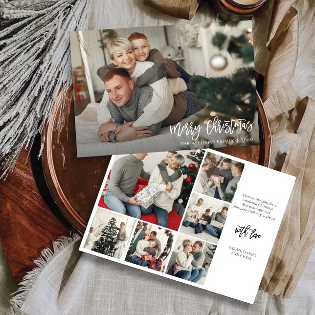 Natal Minimalista com Cartão de Foto (Criador carregado)