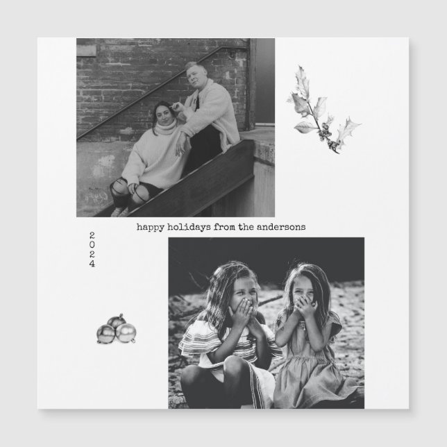 Natal minimalista em preto e branco (Frente)