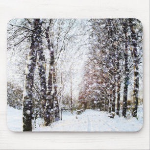 Natal Mousepad da paisagem do inverno