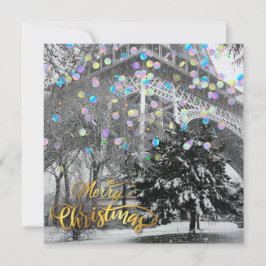 Natal na cidade. Cartão de Folha Única