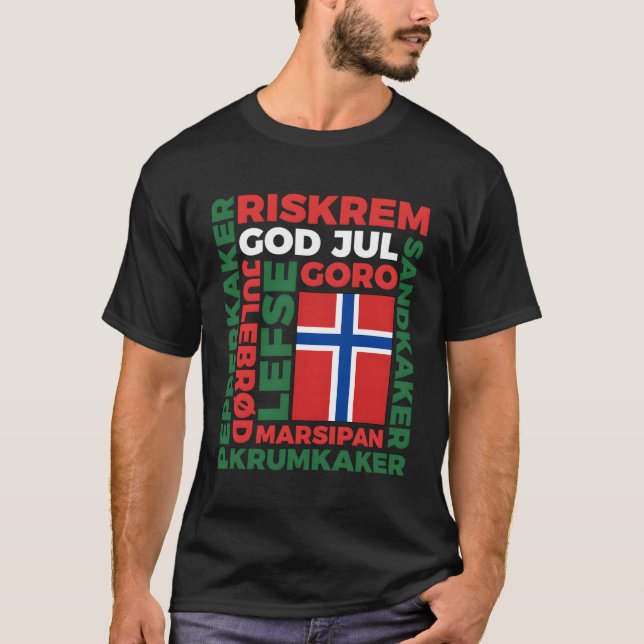 Natal Na Noruega A Longa Folga Camisa Deus Jul Nor (Frente)