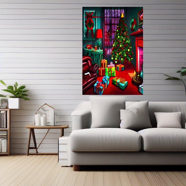 Natal na sala de estar | AI Art Poster (Criador carregado)