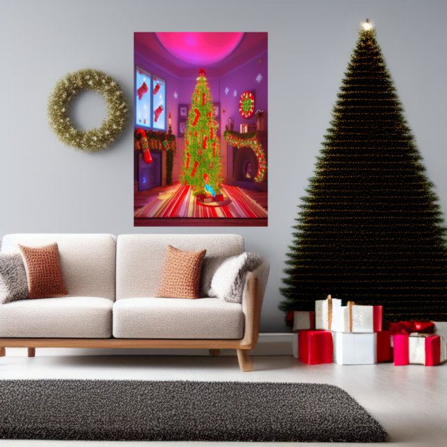 Natal na sala de estar | AI Art Poster (Criador carregado)
