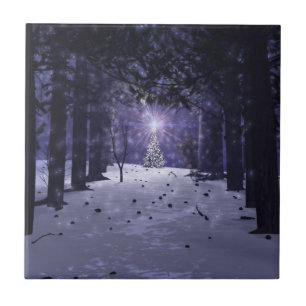 Natal no Azulejo Decorativo Pines / Trivet
