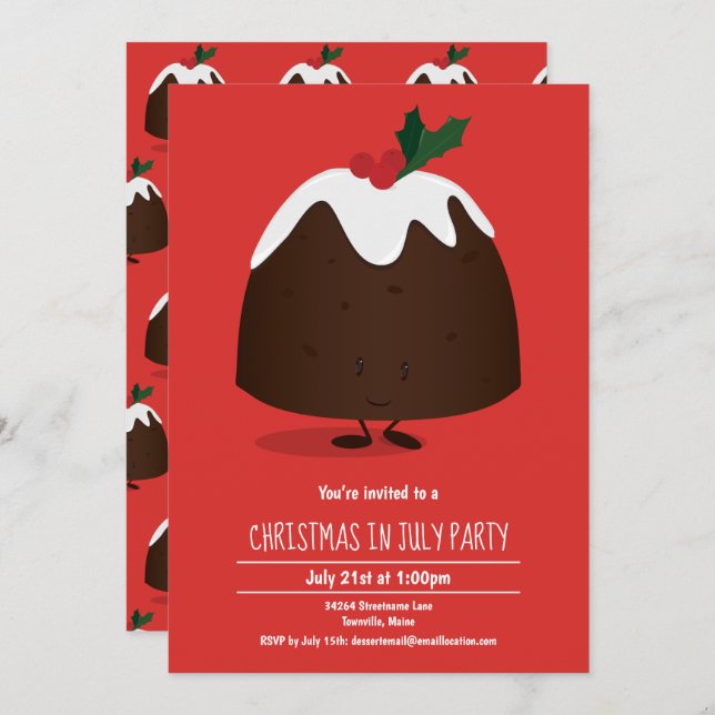 Natal no Convite de festas de julho (Frente/Verso)