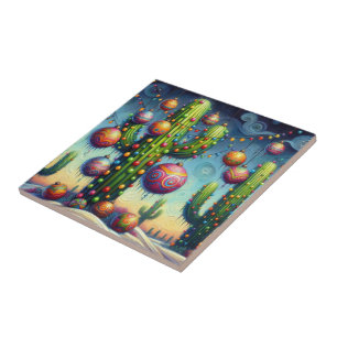 Natal no Deserto Sudoeste Saguaro Cactus