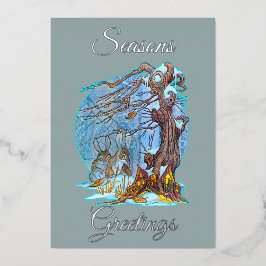 Natal no Elf Hall Foil Holiday Card