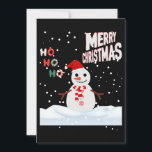 Natal O Convite De Snowman<br><div class="desc">Este convite mostra as palavras "Feliz Natal Ho Ho Ho Ho" numa fonte única de impressão com letras multicoloridas e Natal O Homem de Neve veste vermelho e branco com neve caindo no fundo neste tema e estilo de Natal. Impresso em um clássico, em torno do papel 17, 5 pt...</div>