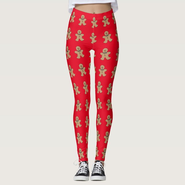 Natal, pão de gengibre, leggings (Frente)