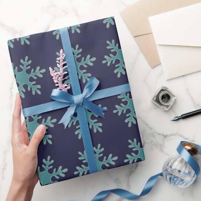 Natal Papel de Presente Floco de Neve Azul de Inve (Presentear)