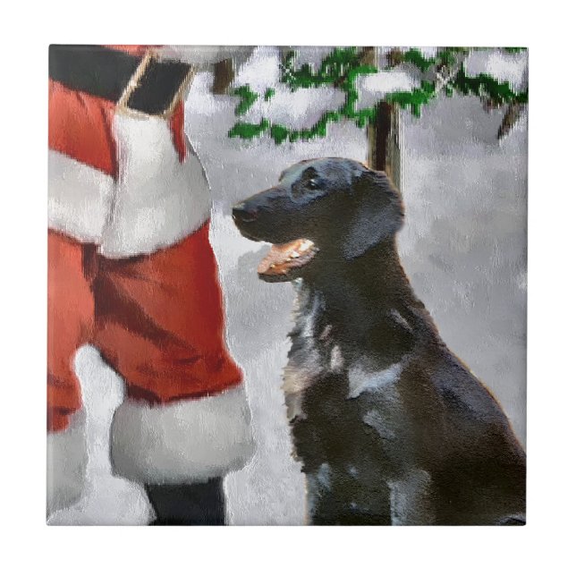 Natal para o Retriever Revestido Plano (Frente)