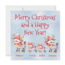 Natal Personalizado da Família Reindeer