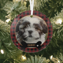 Natal Personalizado da Xadrez Vermelha Pet