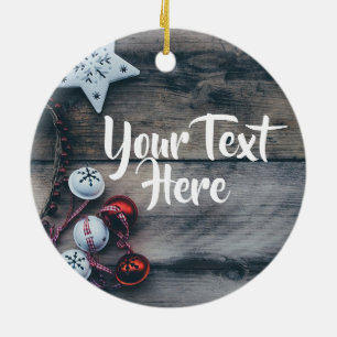 Natal personalizado do ornamento rústico