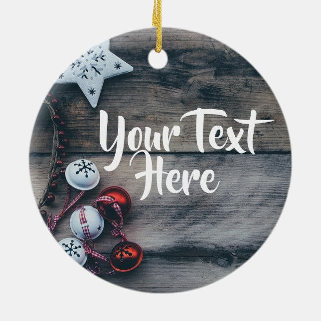 Natal personalizado do ornamento rústico (Traseira)