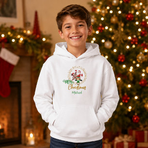 Natal Personalizado Feliz com Papai Noel e Elfos
