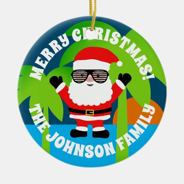 Natal personalizado no ornamento da árvore de verã (Frente)