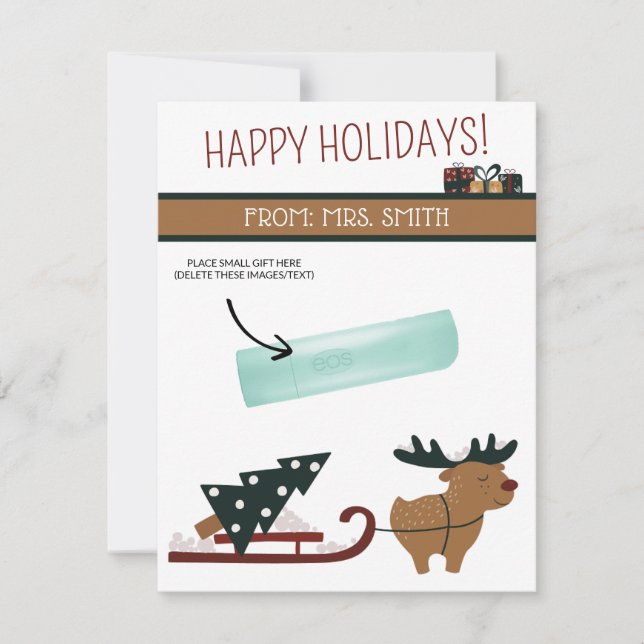 Natal Personalizado, Presente Pequeno, Cartões De  (Frente)