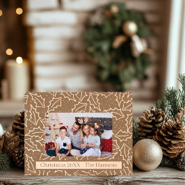 Natal personalizável Holly Wooden