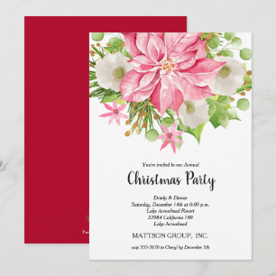 Natal Poinsettia Férias Florais Convites