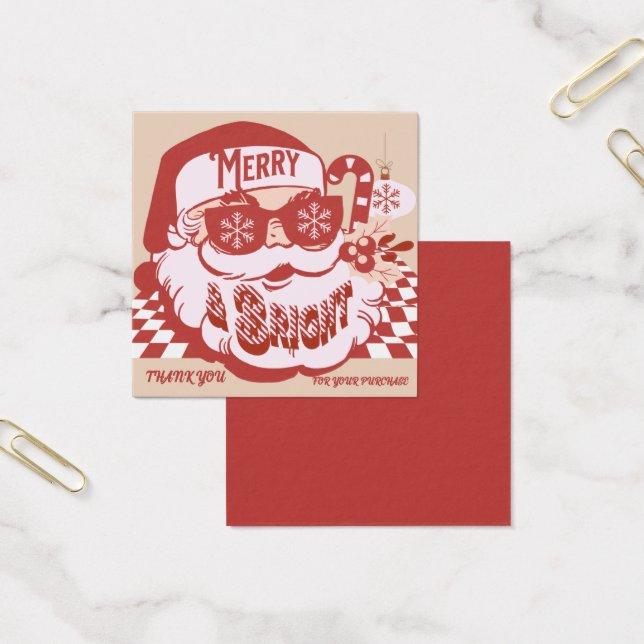 Natal Retro Santa Alegre Brilhante Obrigado (Escritótio)