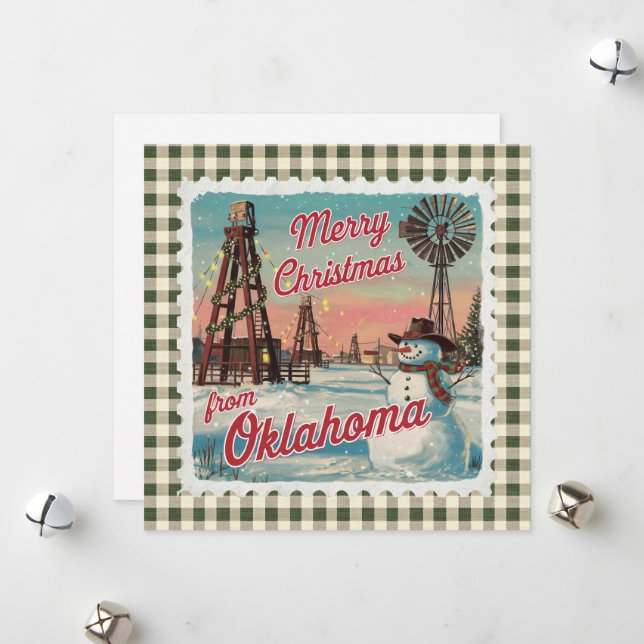 Natal Retroativo No Cartão De Férias De Oklahoma (Frente/Verso In Situ)