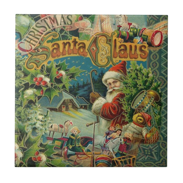 Natal Santa Claus Arte Antiquada (Frente)
