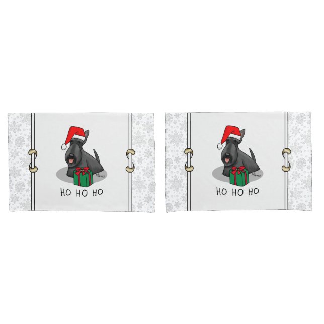 Natal Santa Hat Scottish Terrier (preto) (Frente - conjunto)