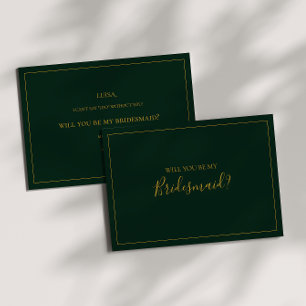 Natal simples   Cartão de Proposta Verde Bridesmai