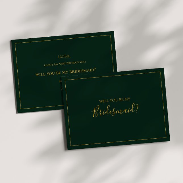 Natal simples | Cartão de Proposta Verde Bridesmai (Criador carregado)