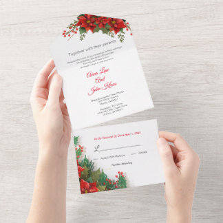 Natal tudo em um Convite de casamento