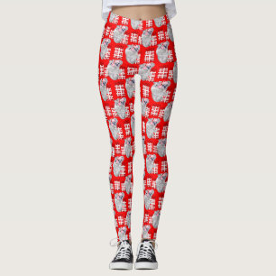 Natal Verão Coalas Leggings Vermelhas