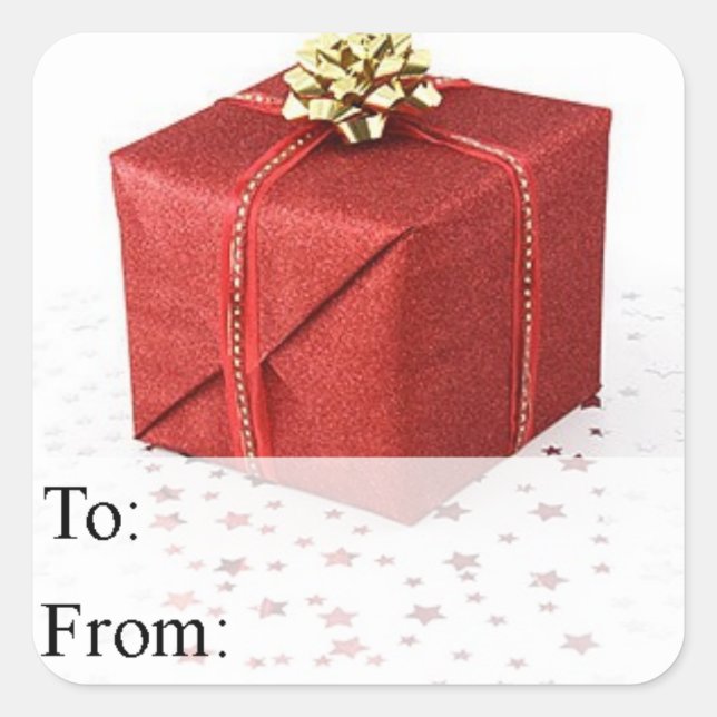 Natal Vermelho Presente com Etiqueta de Presente d (Frente)