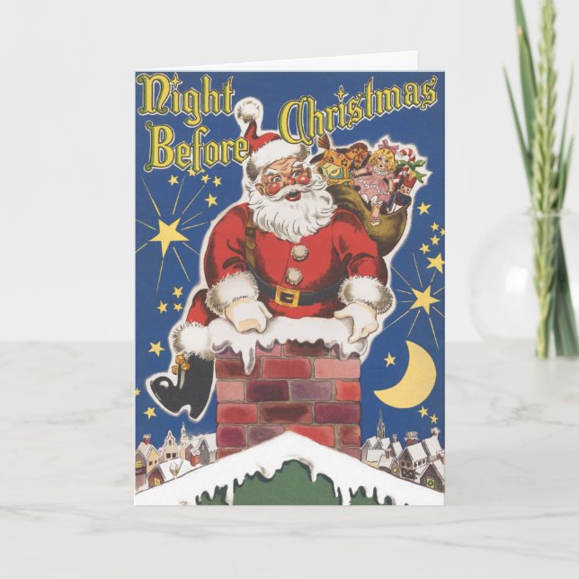 Natal Vintage, Cartões Fáceis de Personalizar (Frente)