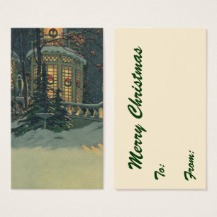 Natal vintage, casa com as grinaldas em Windows