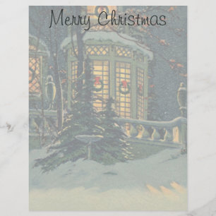 Natal vintage, casa com as grinaldas em Windows