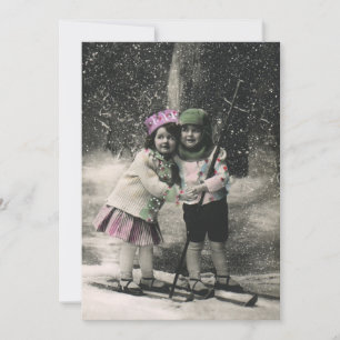 Natal vintage, melhores amigos no convite dos